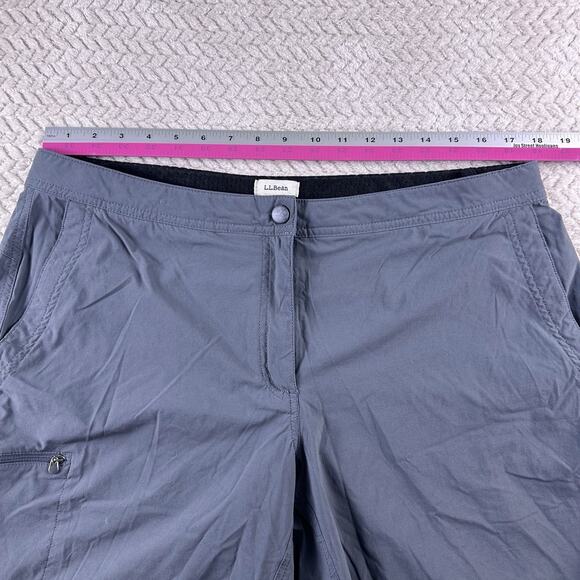 L.L. BEAN Mid Rise Stretch Flat Front Grey Hiking Cargo Shorts Women's Size 16 R - Picture 5 of 11